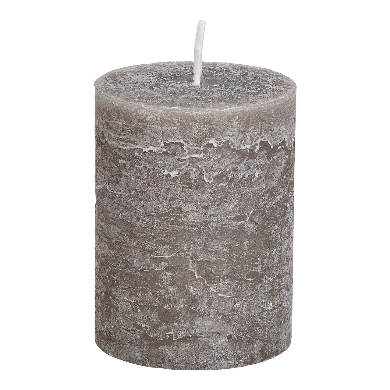 Candle 6,8x9x6,8cm made of wax taupe