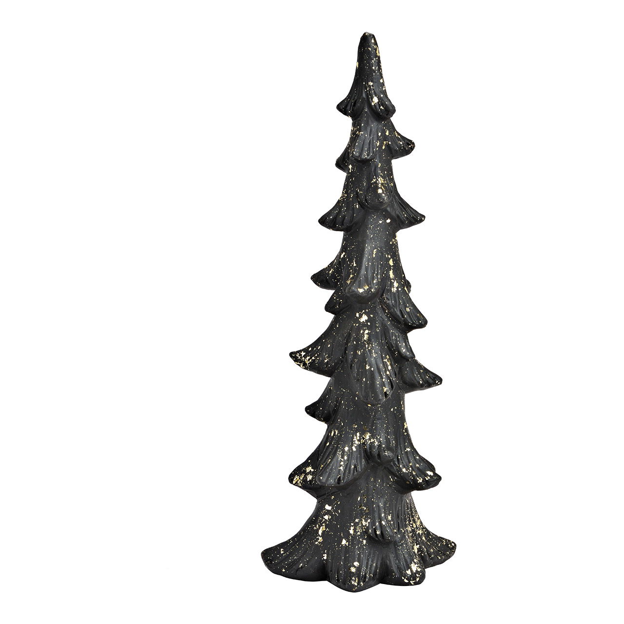 Christmas tree made of clay black, gold (W/H/D) 18x46x13cm