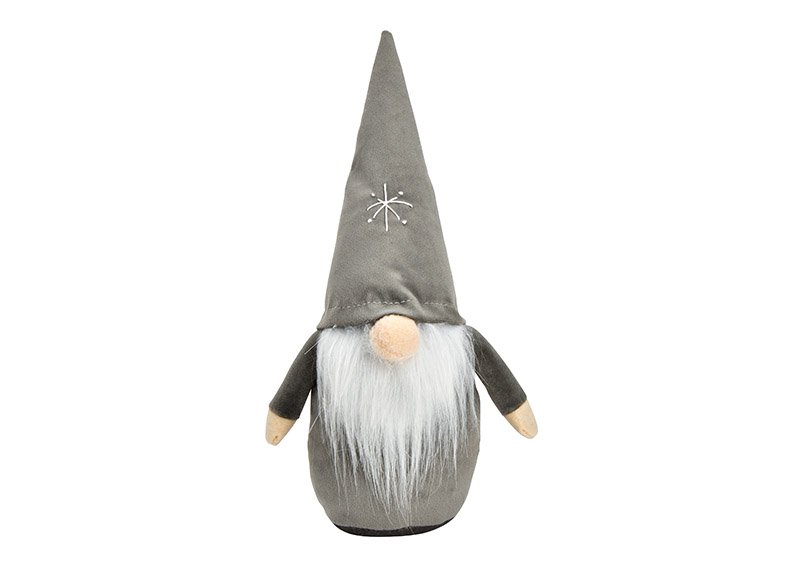 Gnome made of textile grey (W/H/D) 15x30x8cm