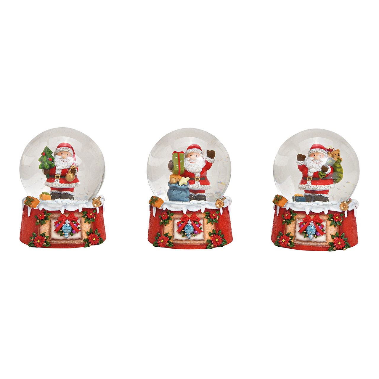 Globo di neve Babbo Natale, poli, vetro colorato 3-fold, (w/h/d) 6x9x6cm