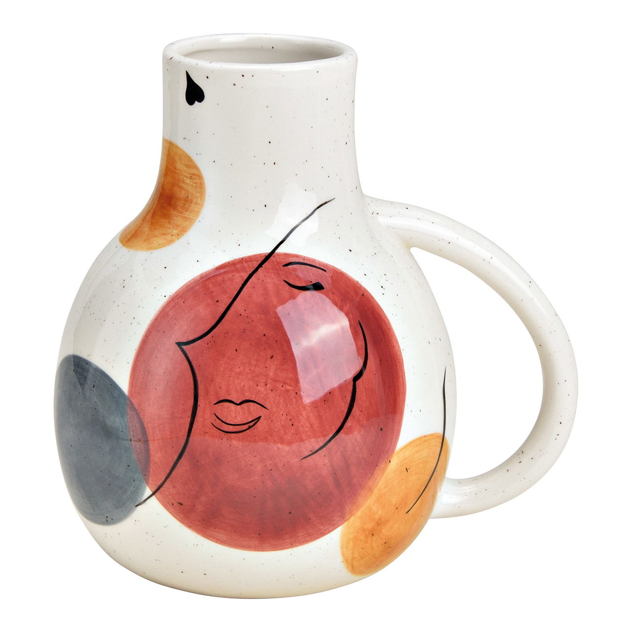 Vase, jug face decor ceramic colorful (W/H/D) 20x20x15cm