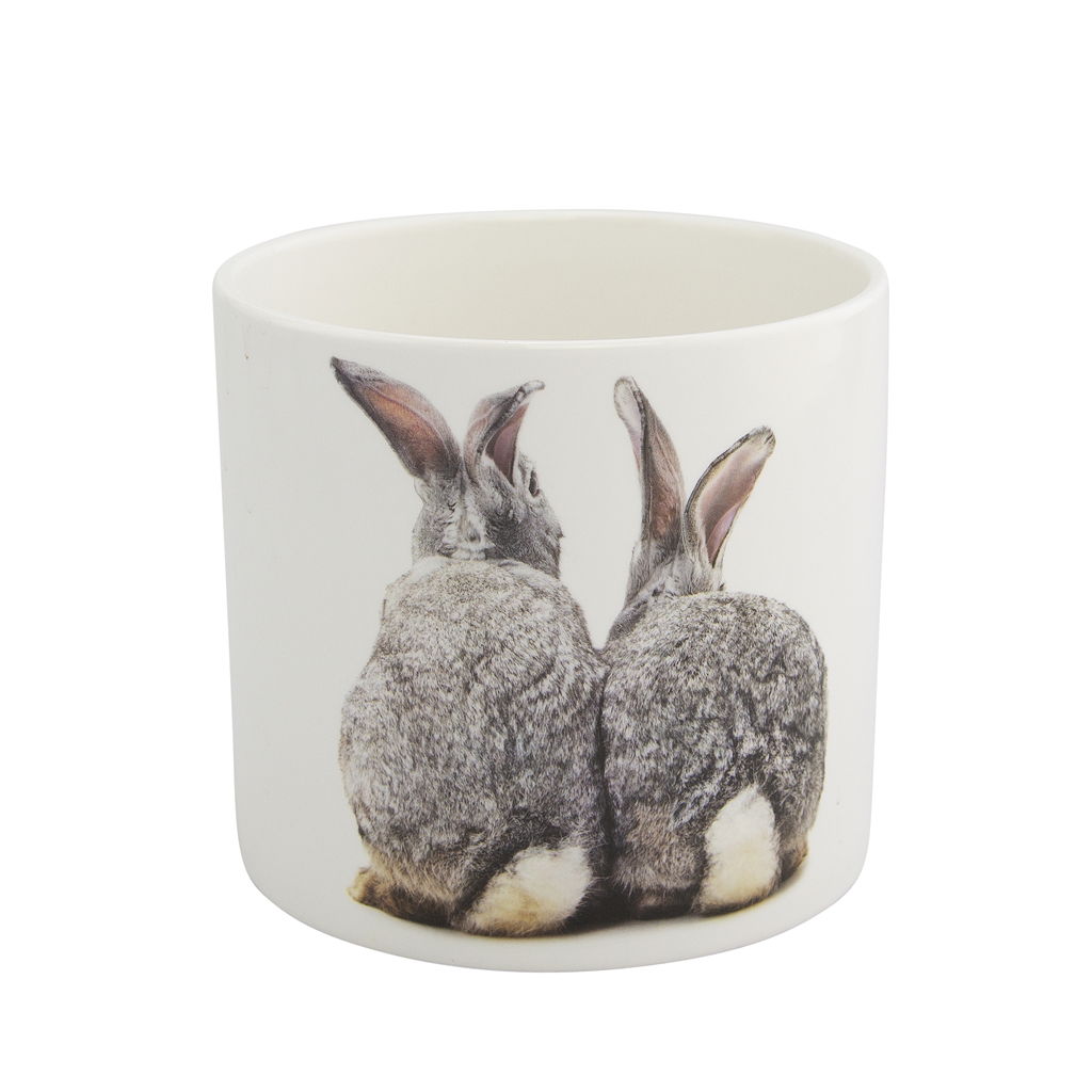 Vaso da fiori coniglio, ceramica, 13x12 cm, 1 pezzo, bianco Tier, Säugetier, Hase