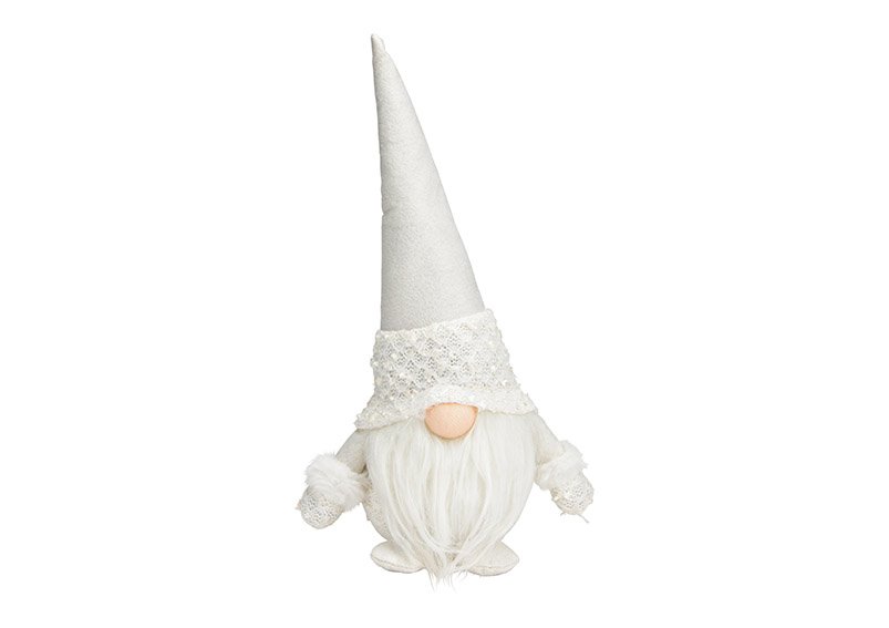 Gnome made of textile grey, white 2-fold, (W/H/D) 19x32x13cm