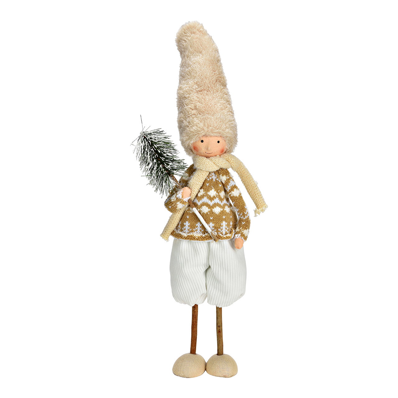 Enfant avec sapin en textile, beige (L/H/P) 15x48x12cm Enfant avec sapin en textile, beige (L/H/P) 15x48x12cm