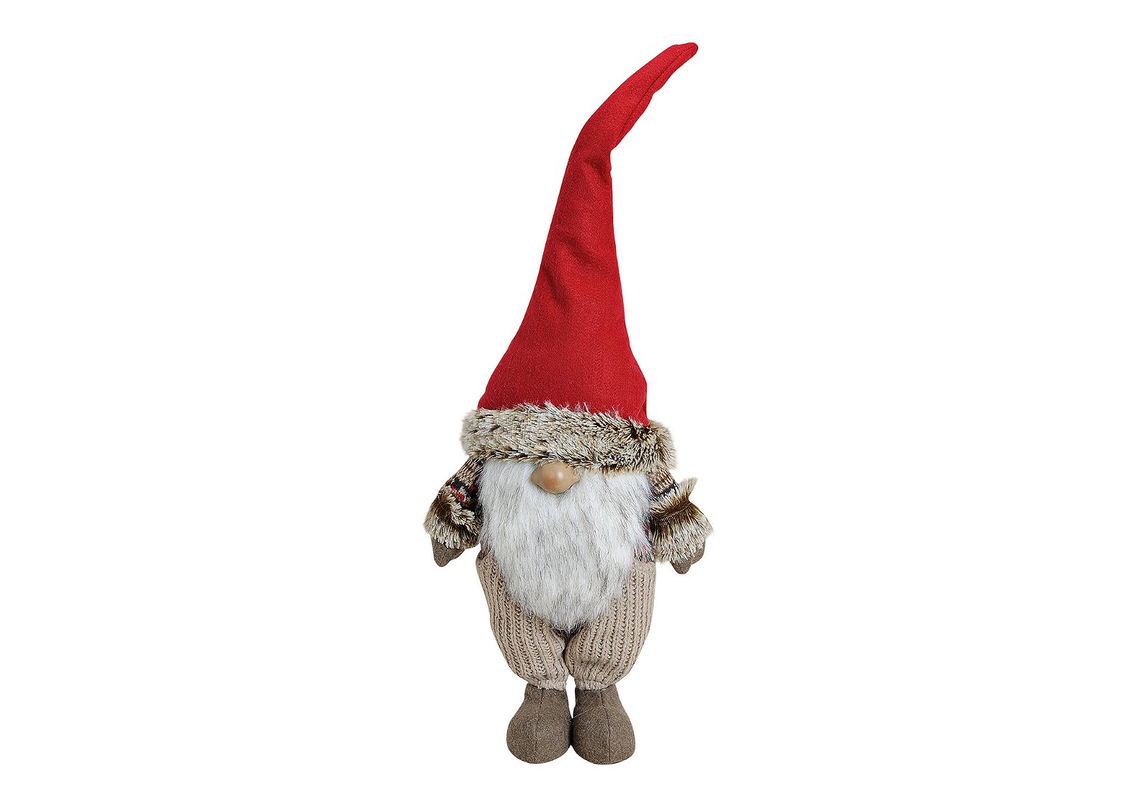 Babbo Natale con berretto rosso in peluche/feltro (L/H/D) 23x60x13 cm
