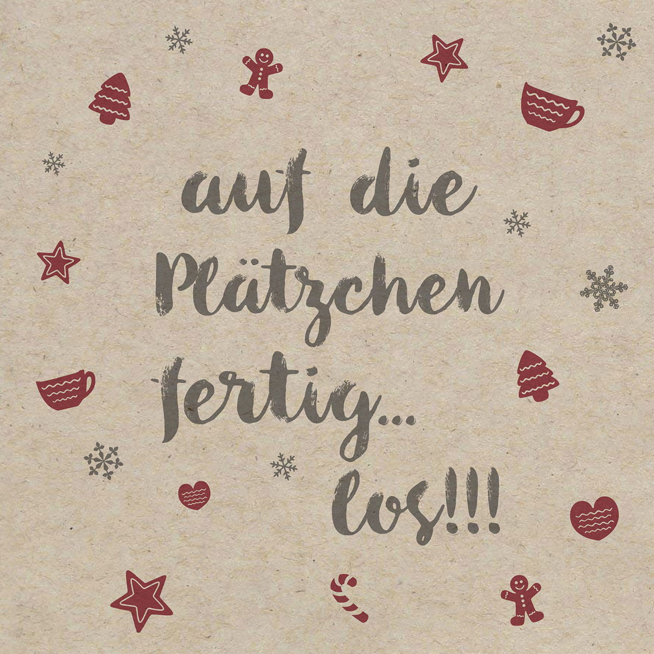 Serviette, We Care recylcling, Weihnachten Dekor, aus Papier/Pappe, 3-lagig, 20er Pack, 6-fach, Weiß (B/H) 33x33cm 30Stk/Display