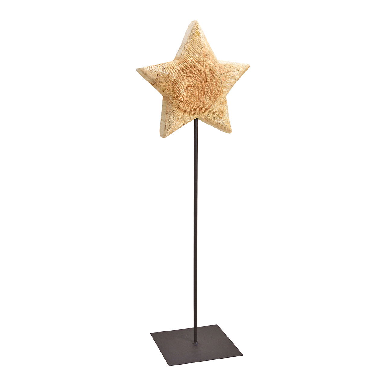 Star on base metall/wood black/brown 30x90x6cm