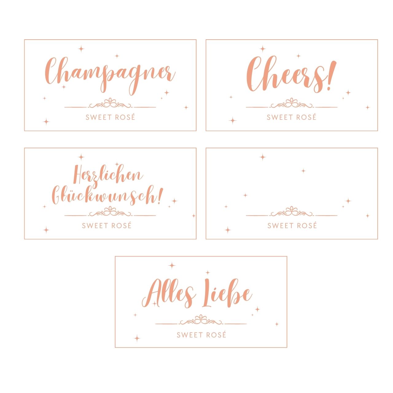 Bouteille de champagne avec lumière LED et tourbillon scintillant, en plastique or rose (L/H/P) 9x32x9cm excl. 3xAAA Rosé, Champagner, Etiketten, Süßes Rosé, Grußkarte, karten, grußkarten, roségold, schrift, deko
