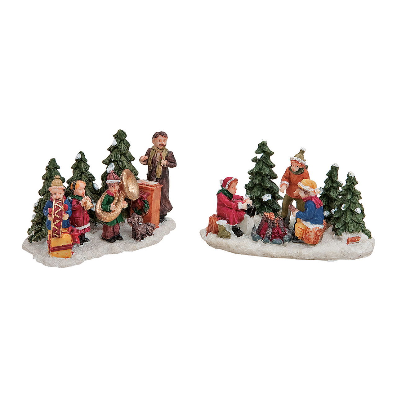 Groupe de figurines de Noël en poly, L10 x P6 cm