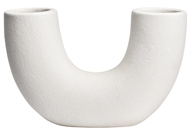 Vase aus Keramik weiß (B/H/T) 21x13x6cm
