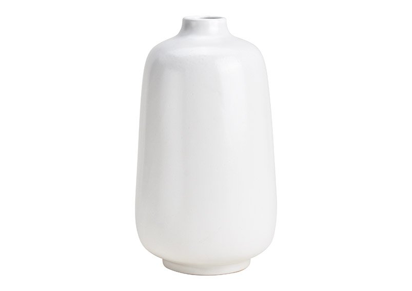 Vase ceramic white (W/H/D) 11x22x11cm
