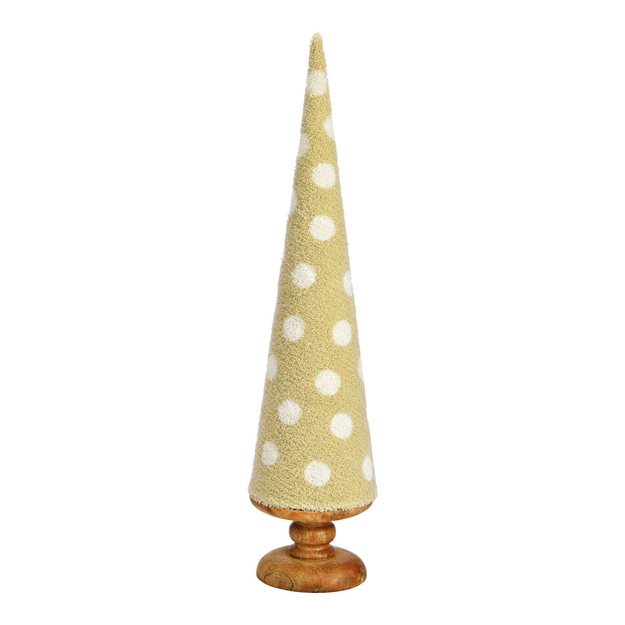 Kerstboomstandaard van mangohout, lichtbeige textiel (B/H/D) 13x54x13cm