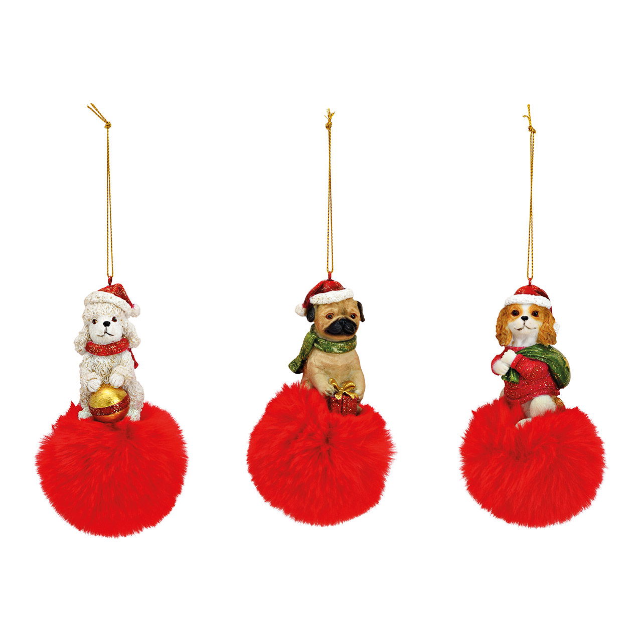 Weihnachtshänger Hund aus Poly, 3-fach, Rot (B/H/T) 7x12x7cm Weihnachtshänger Hund aus Poly, 3-fach, Rot (B/H/T) 7x12x7cm
