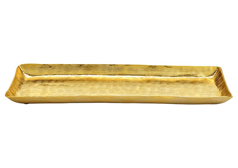 Vassoio, metallo oro (c/h/d) 42x2x16cm