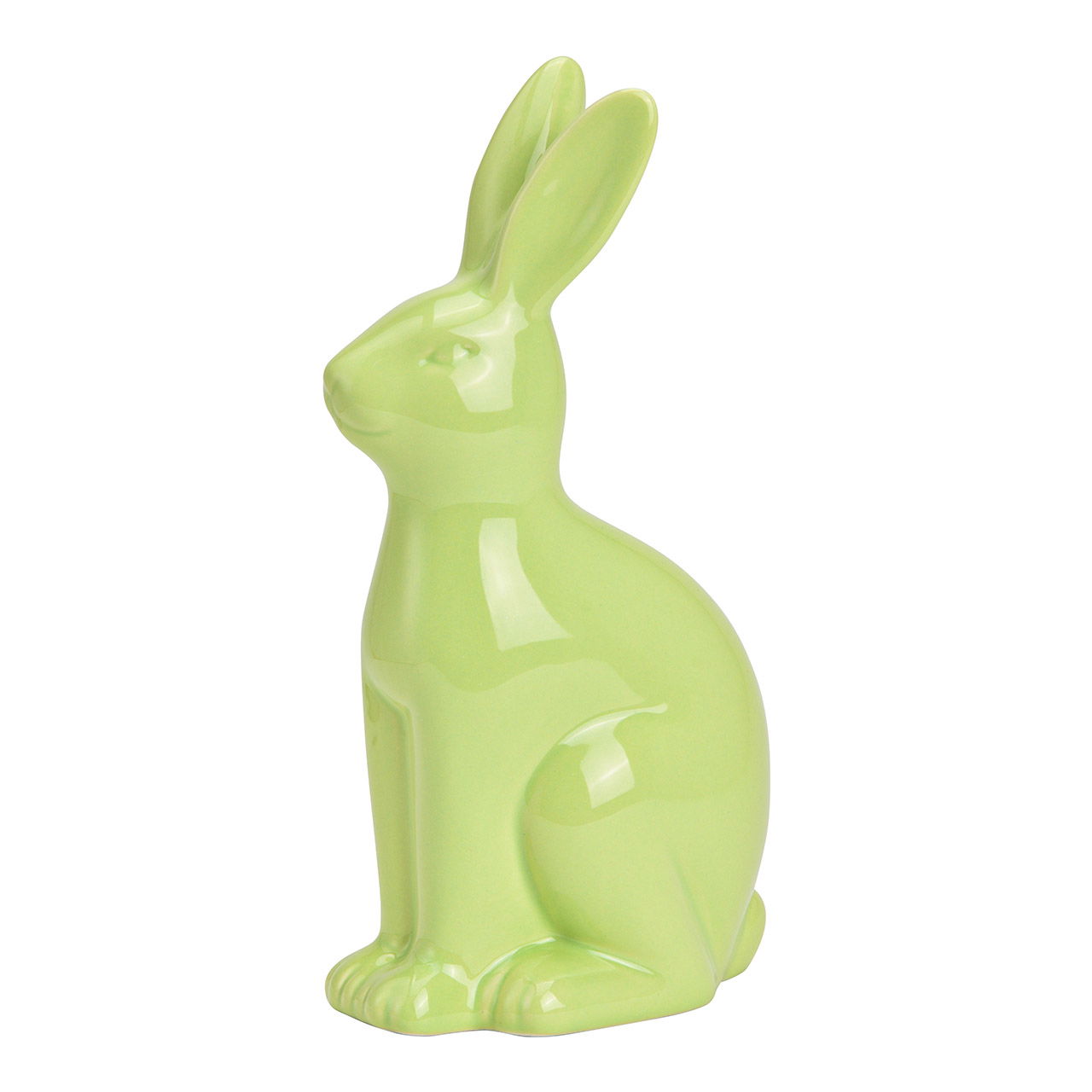 Lapin en céramique vert (L/H/P) 13x25x8cm