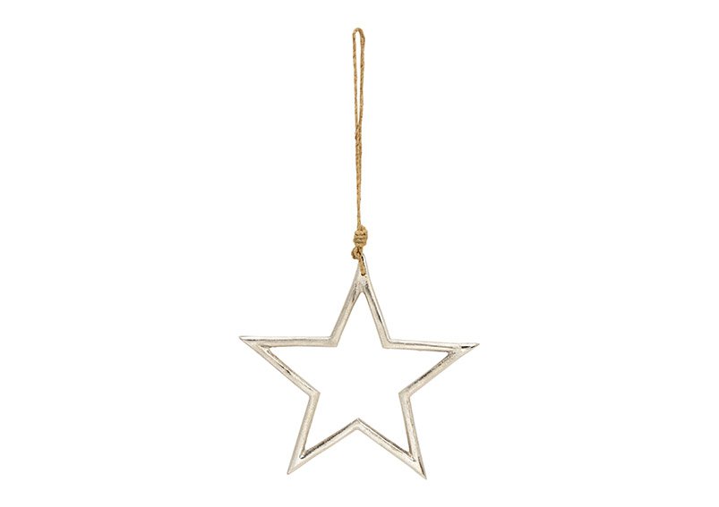 Hanger metal star silver (W/H/D) 25x25cm