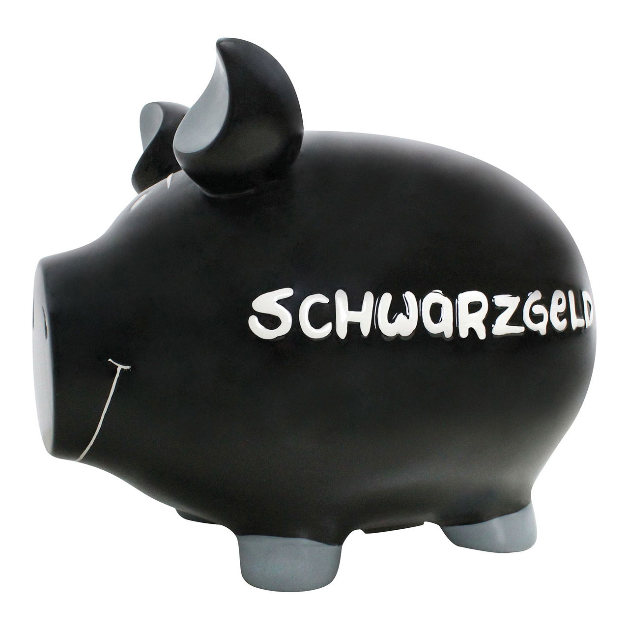 Hucha KCG monster pig dinero negro, de cerámica (A/A/P) 30x25x25 cm