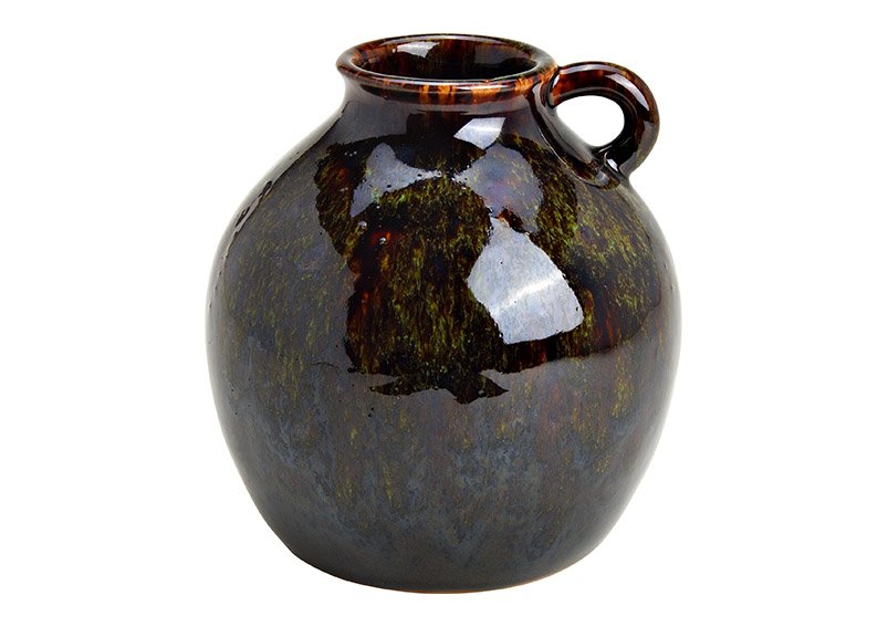 Vase, Krug aus Keramik Grün (B/H/T) 15x16x15cm