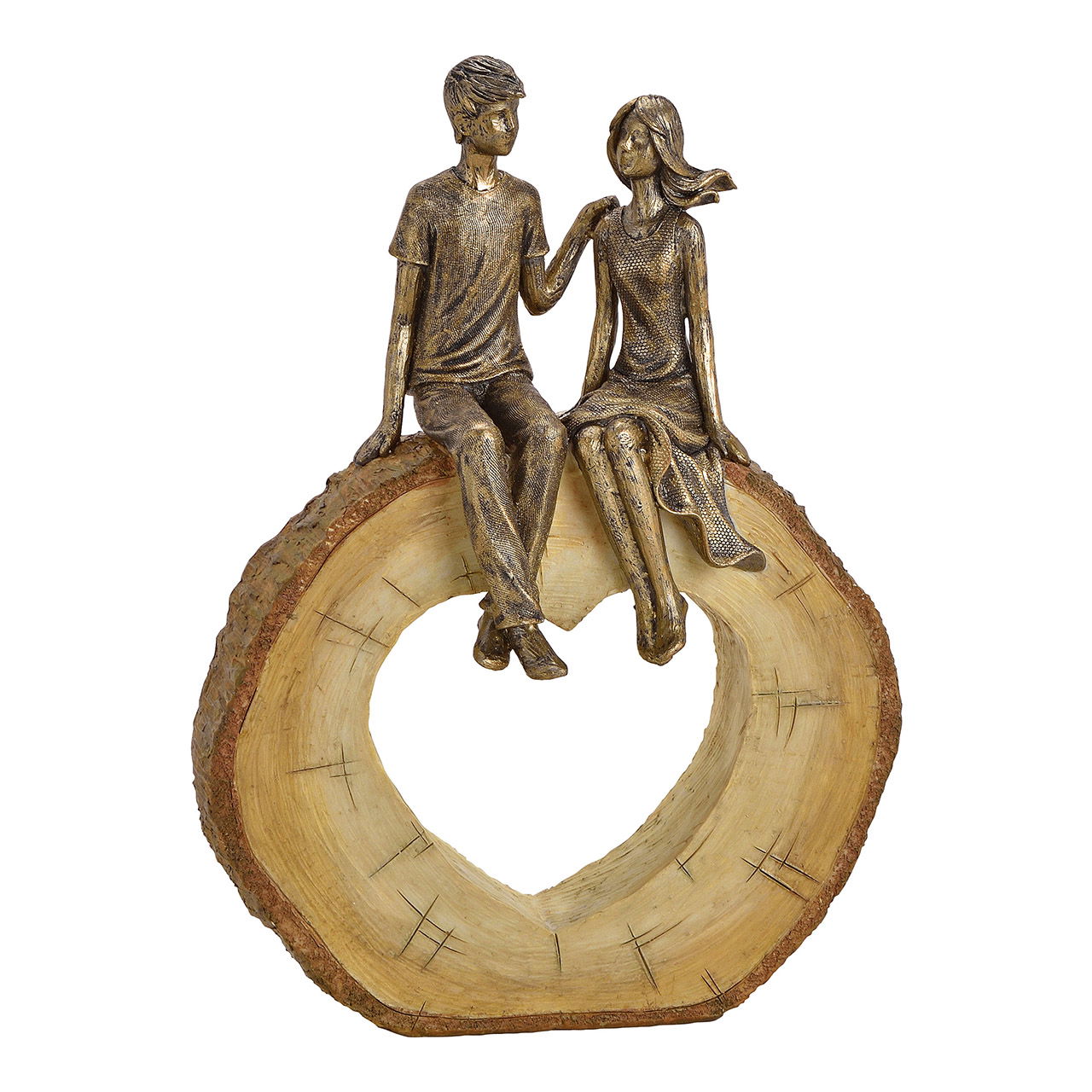 Liebespaar auf Sockel Herzform aus Poly Bronze (B/H/T) 20x28x6cm Liebespaar auf Sockel Herzform aus Poly Bronze (B/H/T) 20x28x6cm