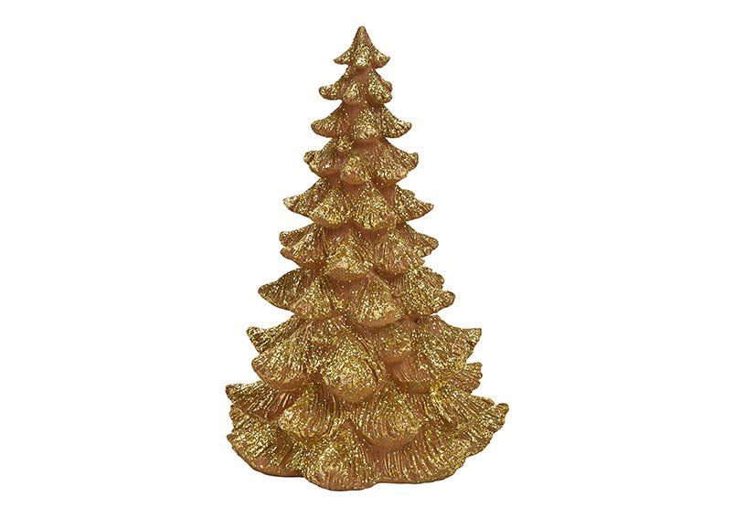 Albero di Natale in poli oro (L/H/D) 18x25x18cm