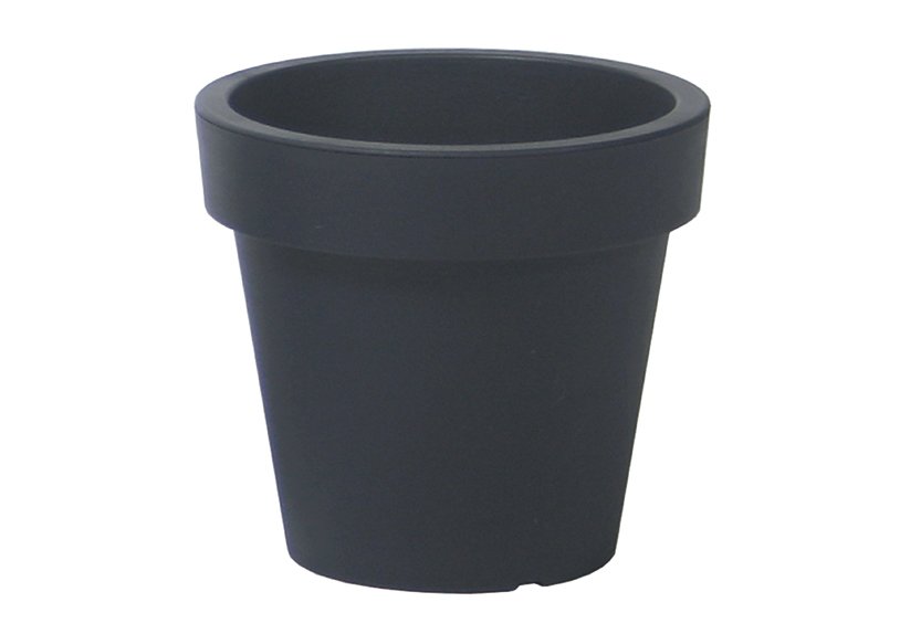 Plastic flower pot black (W/H/D) 25x23x25cm 6,70L