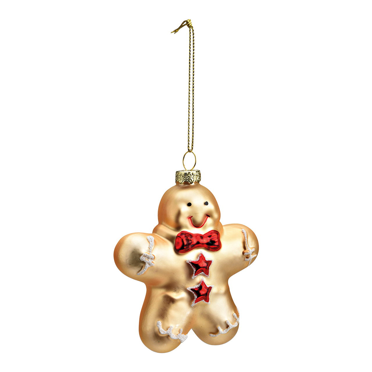 Weihnachtshänger Lebkuchen aus Glas, Champagner (B/H/T) 8x10x3cm Zubehor, Essen, Süßigkeiten, Ohrring, Schmuck