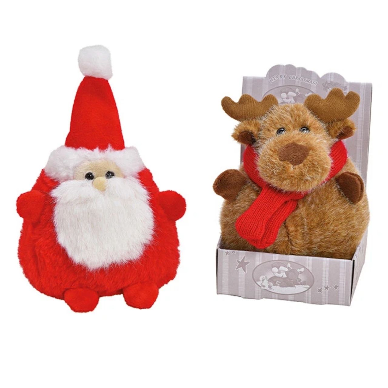 Weihnachtsdeko, Plüschfigur, Santa, Rentier, Weihnachtsstrumpf