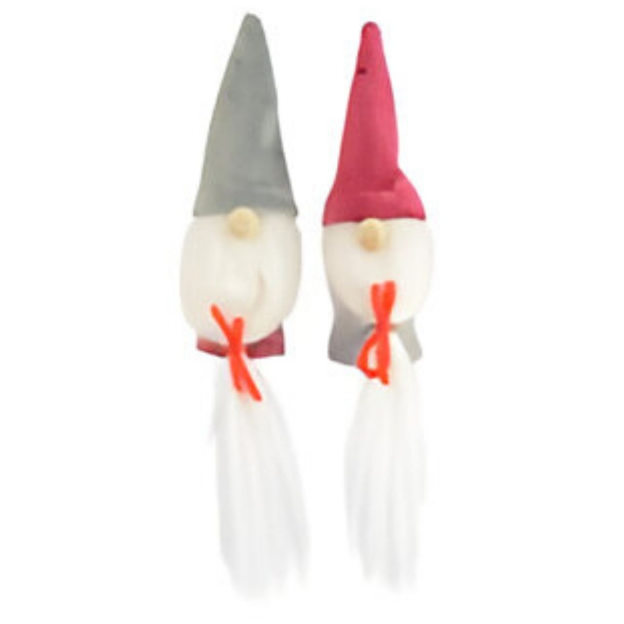 Set de 2 santa en tissu à suspendre, 8,5 cm, 1 set, rouge/gris Bekleidung, Hut