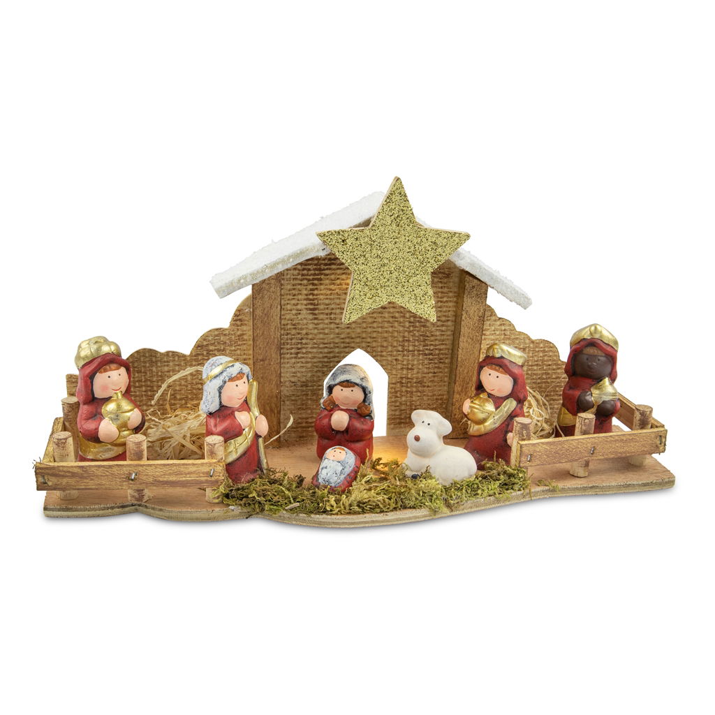 Ledikant met LED verlichting (2xLR44, incl.), keramiek, hout, 33x10.5x16cm, 1 set, rood Person, Essen, Süßigkeiten