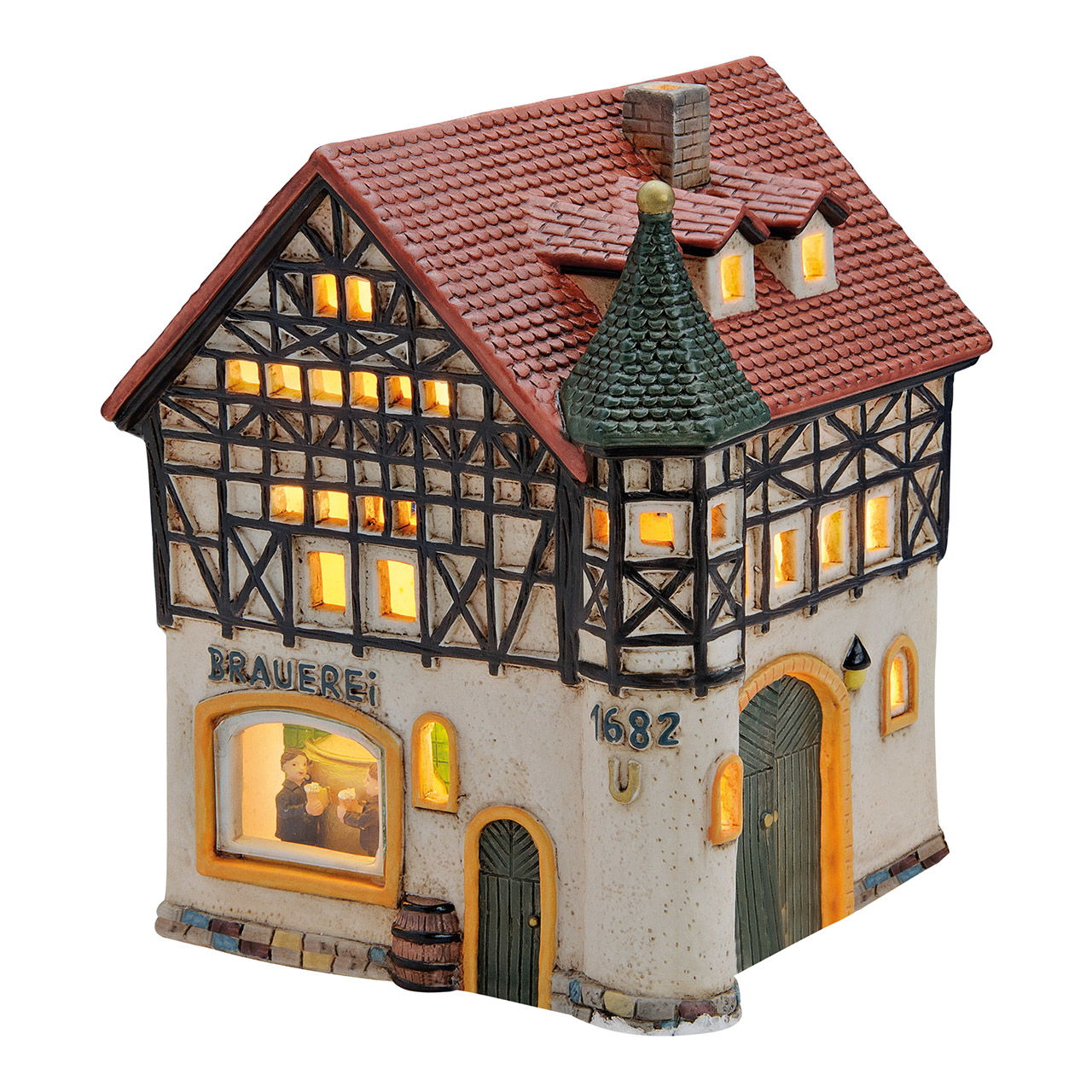 Wurm Lichthaus "Brauerei 1682" aus Porzellan, Bunt (B/H/T) 15x17x16cm Wurm Lichthaus "Brauerei 1682" aus Porzellan, Bunt (B/H/T) 15x17x16cm