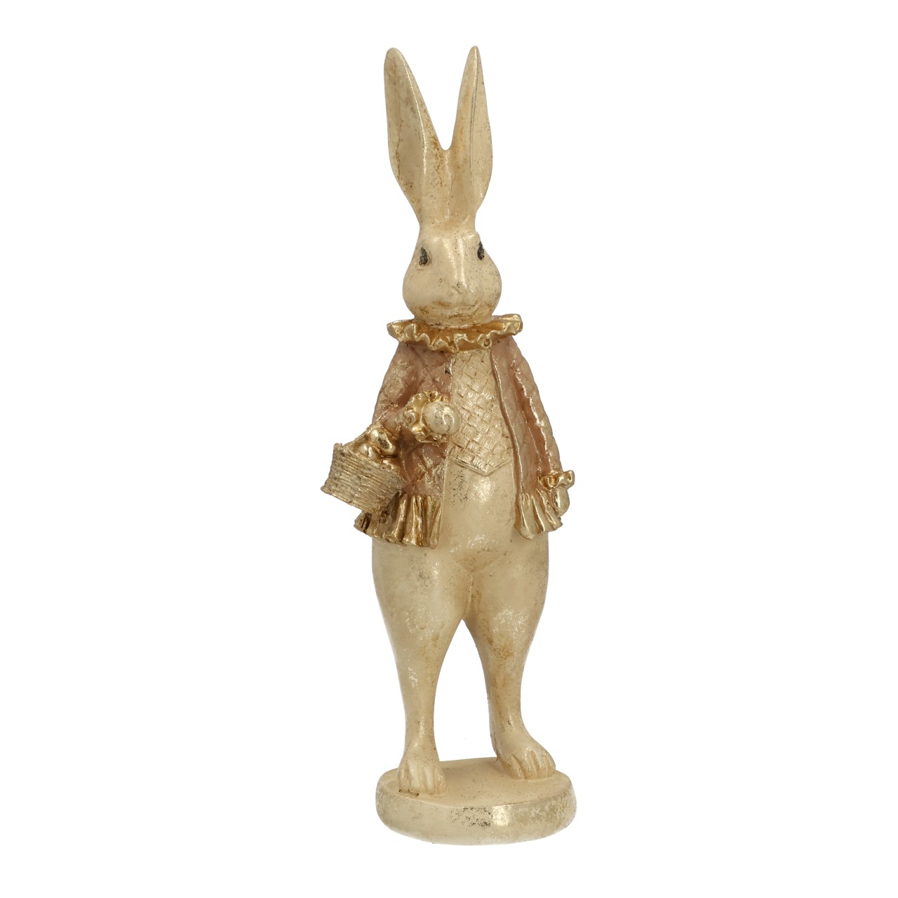 Hasenfigur, Goldfarben, Dekofigur, Robe, Stockfigur