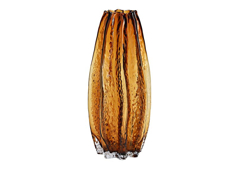 Vaas van glas bruin (B/H/D) 13x29x13cm