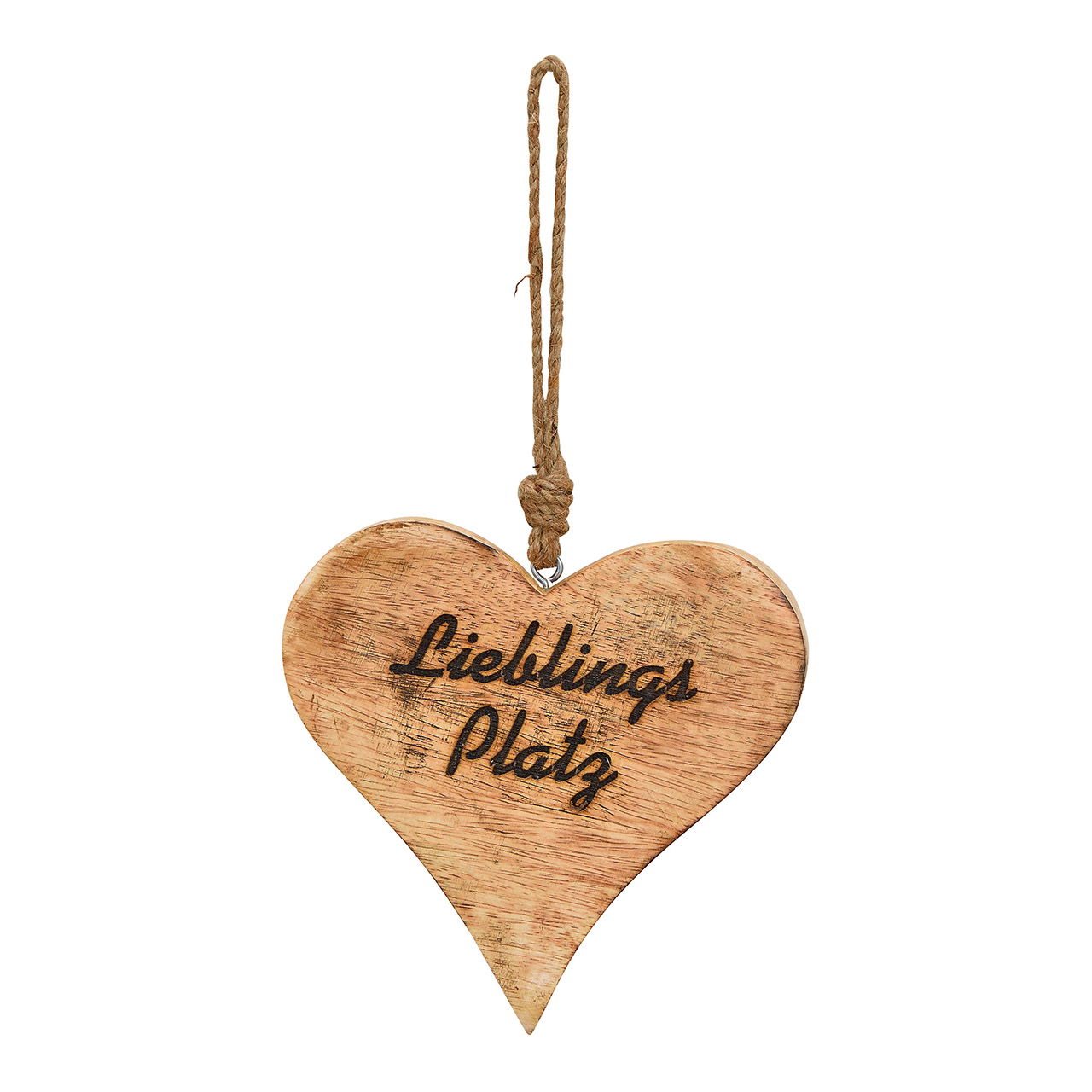 Hanger heart, lieblingsplatz, made of wood brown (w / h / d) 15x15x2cm