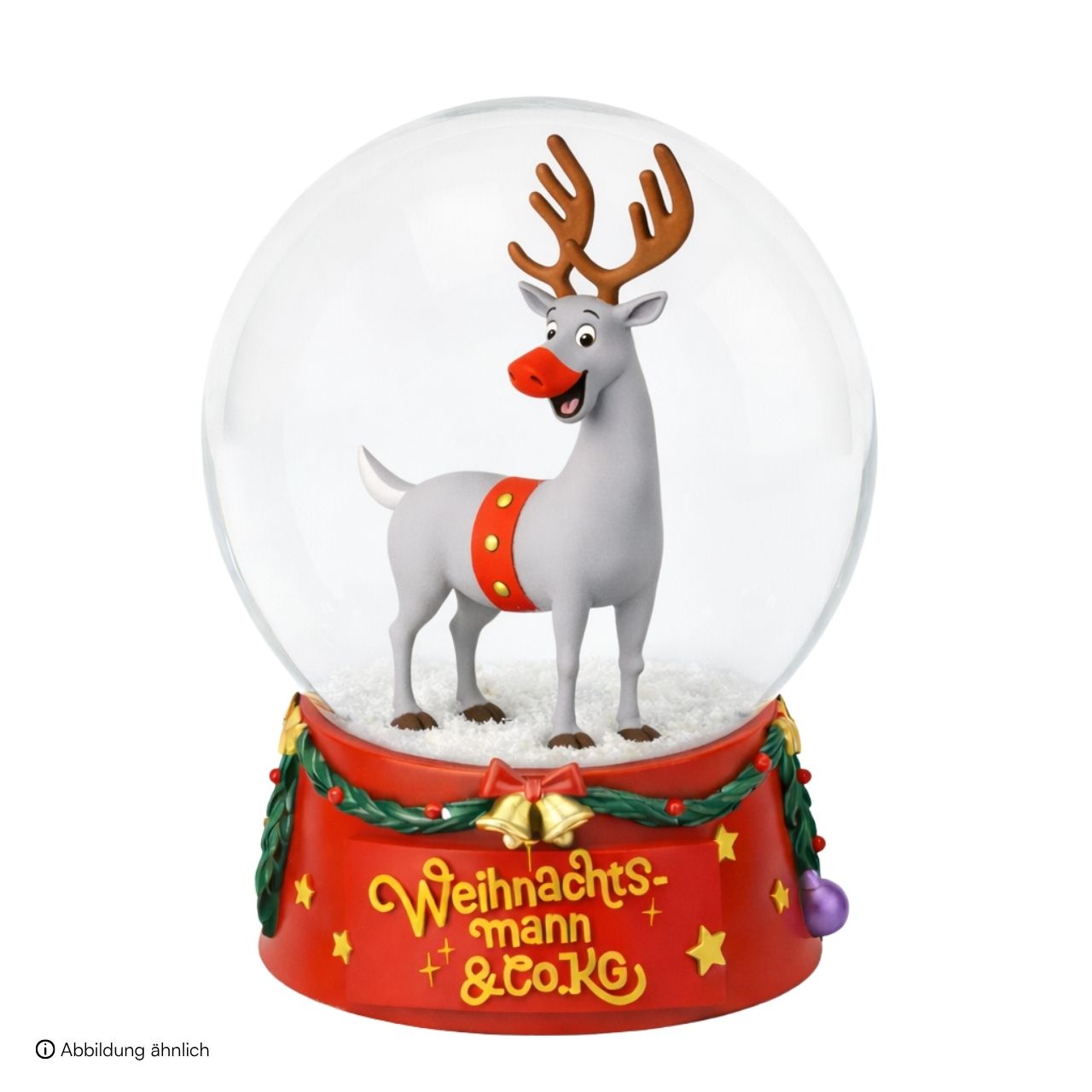 Schneekugel, Rentier, Schneekugelfigur, Weihnachtsdeko, Glober