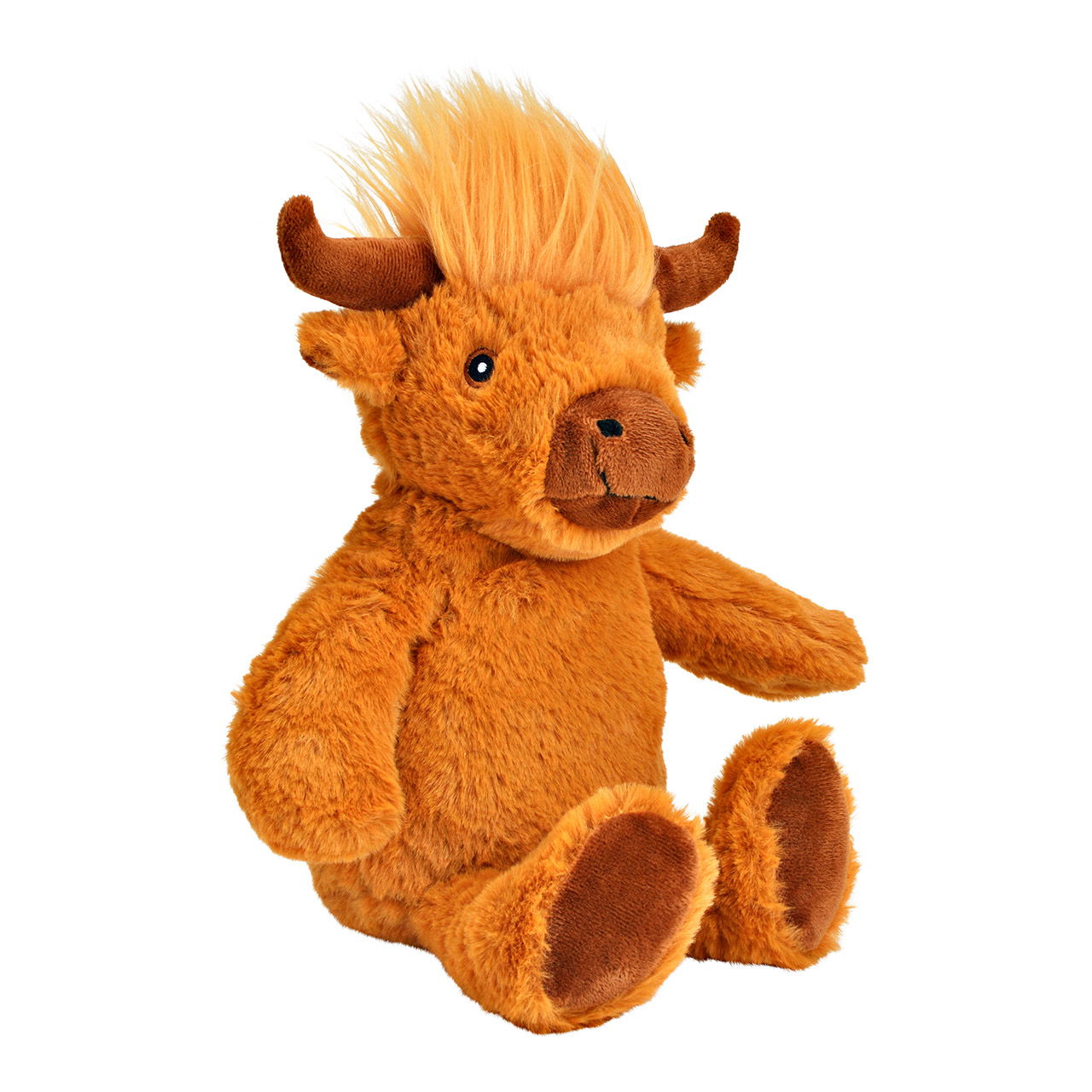Zachte knuffel os van pluche, bruin (B/H/D) 23x28x17cm