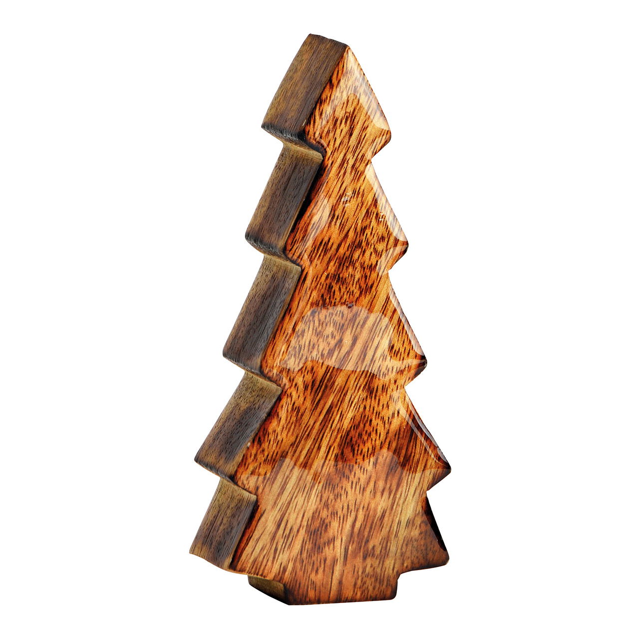 Albero di Natale in legno di mango lucido marrone (L/H/D) 6x16x4cm