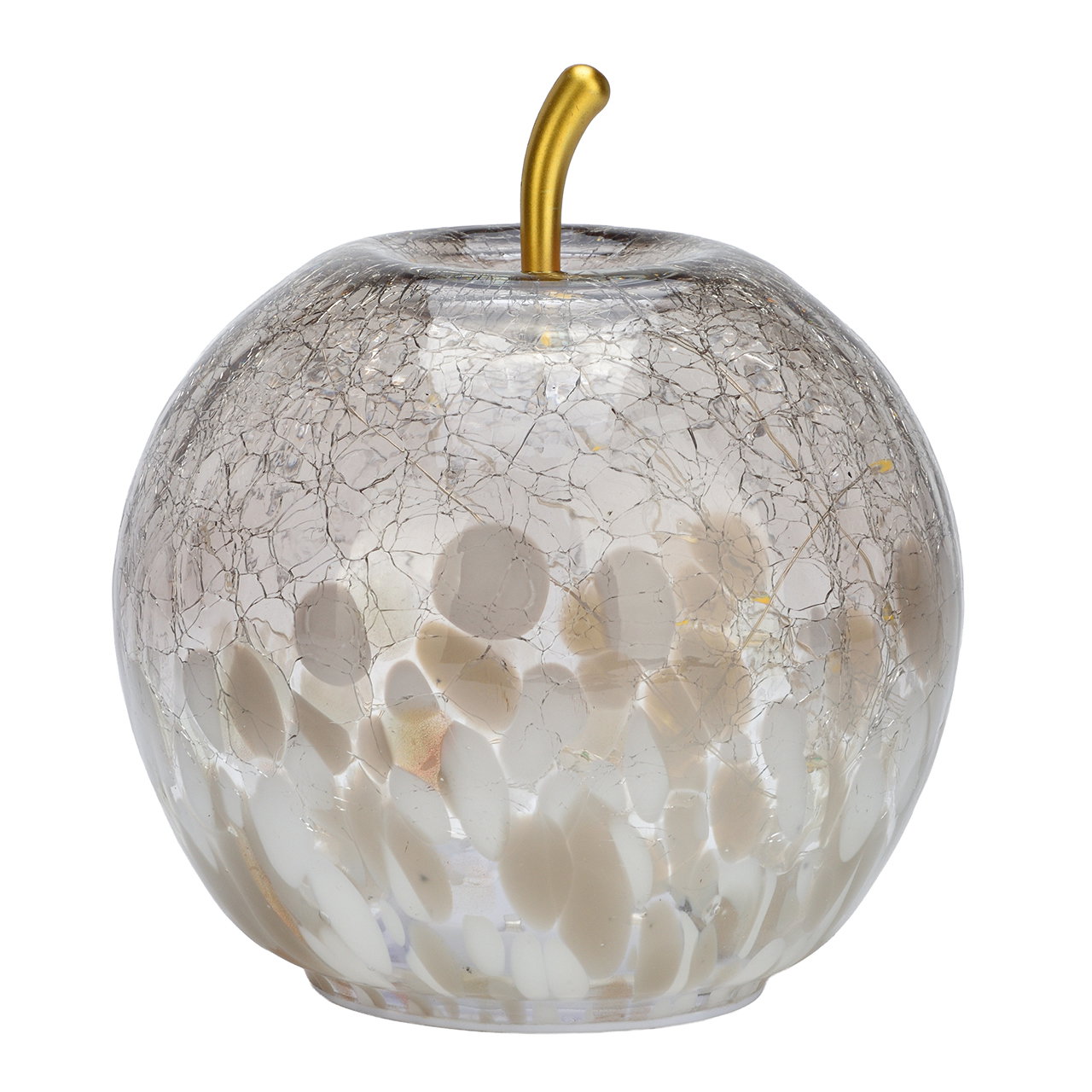 Mela in vetro trasparente (L/A/P) 16x17x16 cm, batterie escluse (3xAA) Glaskugel, Apfel-Form, Mosaik, Schmuck-Objekt, Dekoration