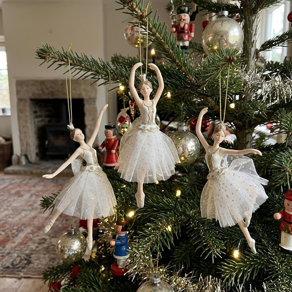 Ballerina, Weihnachtsdeko, Figur, Tutu, Goldfarben