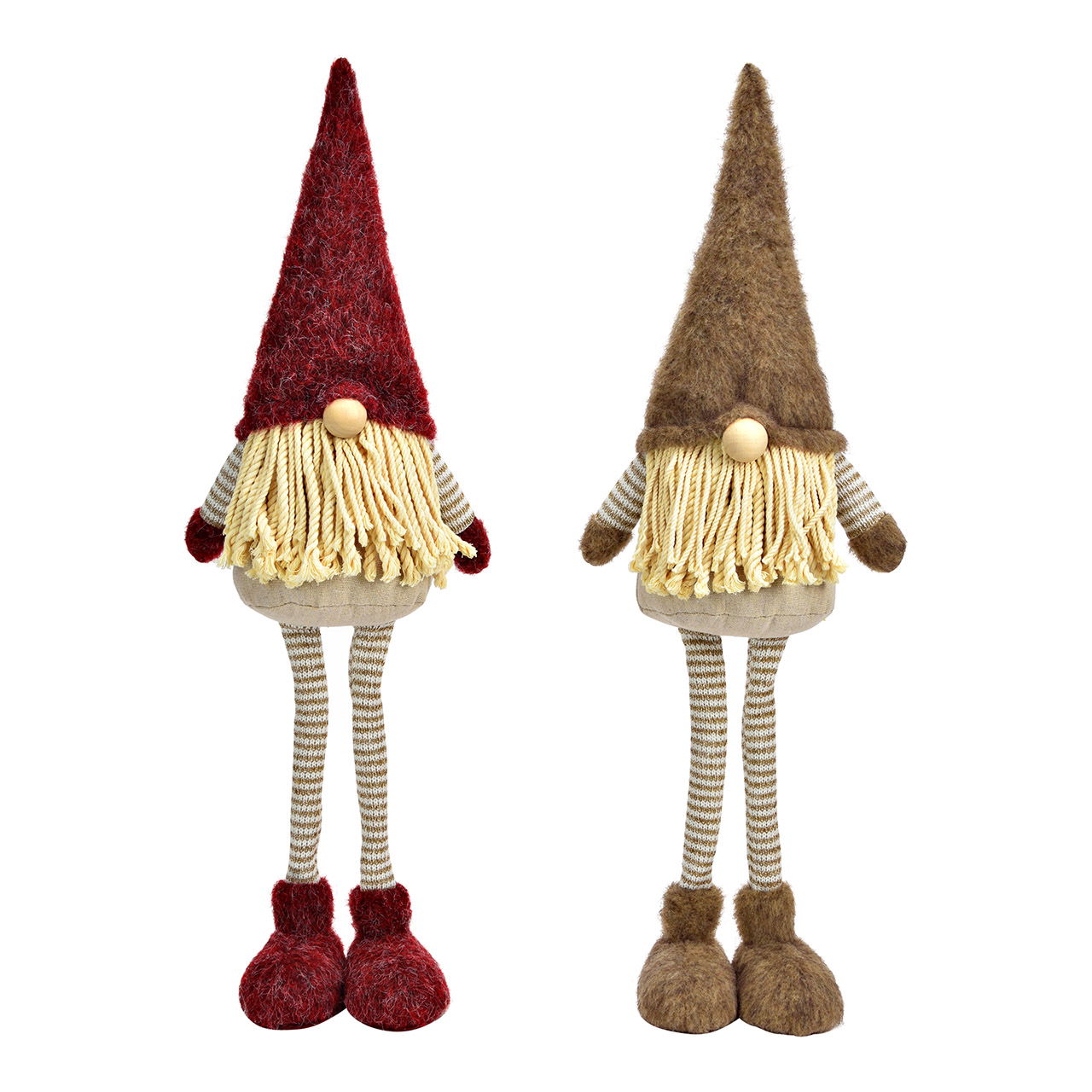 Gnome made of textile, 2-fold, red/brown (W/H/D) 17x53x10cm