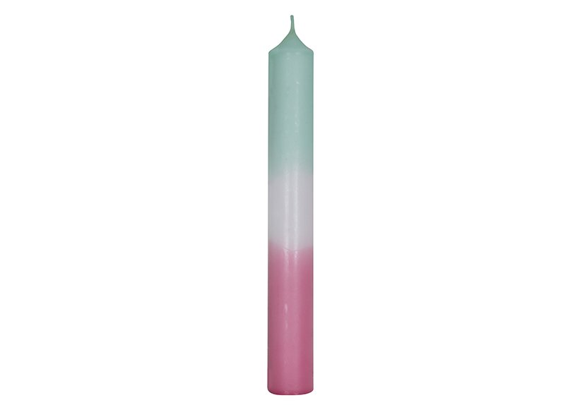 Candela a bastoncino DipDye menta-pastello-rosa (L/H/D) 2x18x2cm