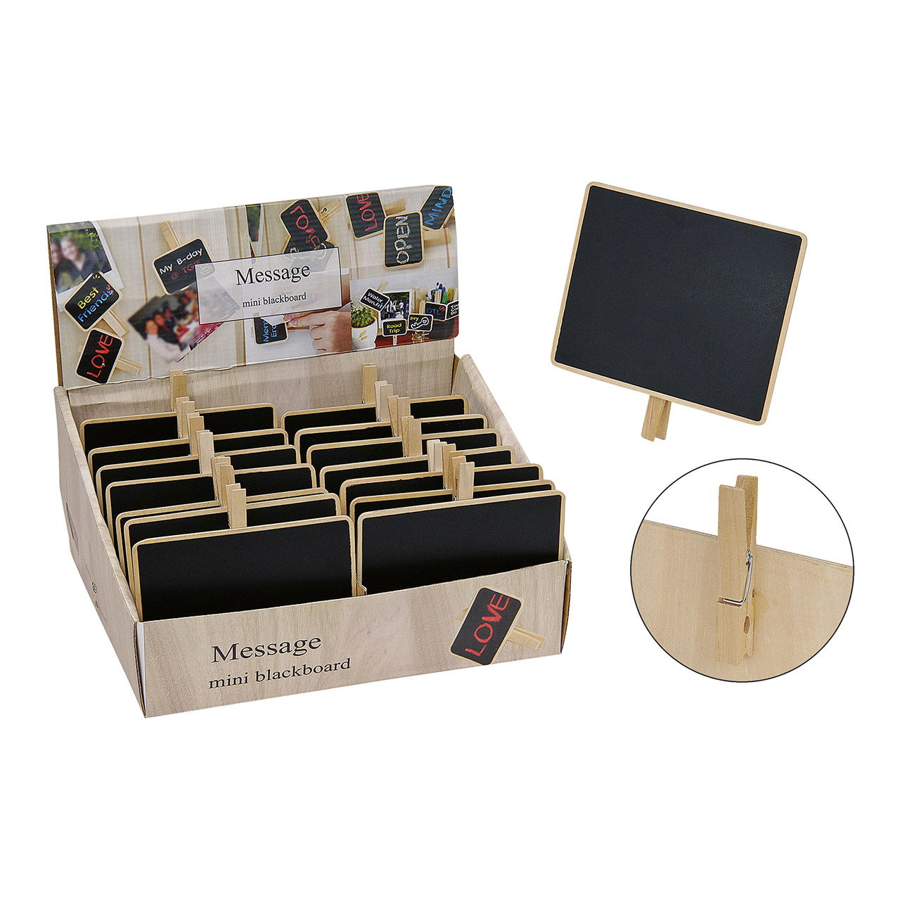 Memotafel aus Holz, mit Klammer, B15 x H12 cm Memotafel aus Holz, mit Klammer, B15 x H12 cm