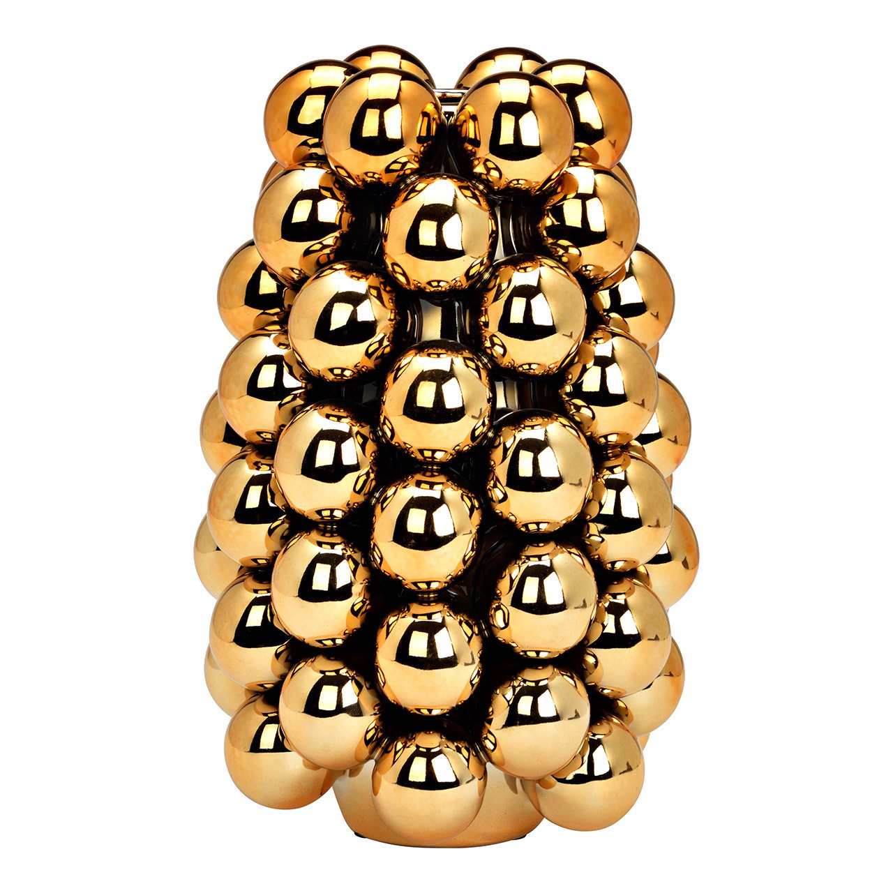 Vase Bubble en porcelaine, or (L/H/P) 16x24x16cm gold, kugel, deko, objekt, cremefarben