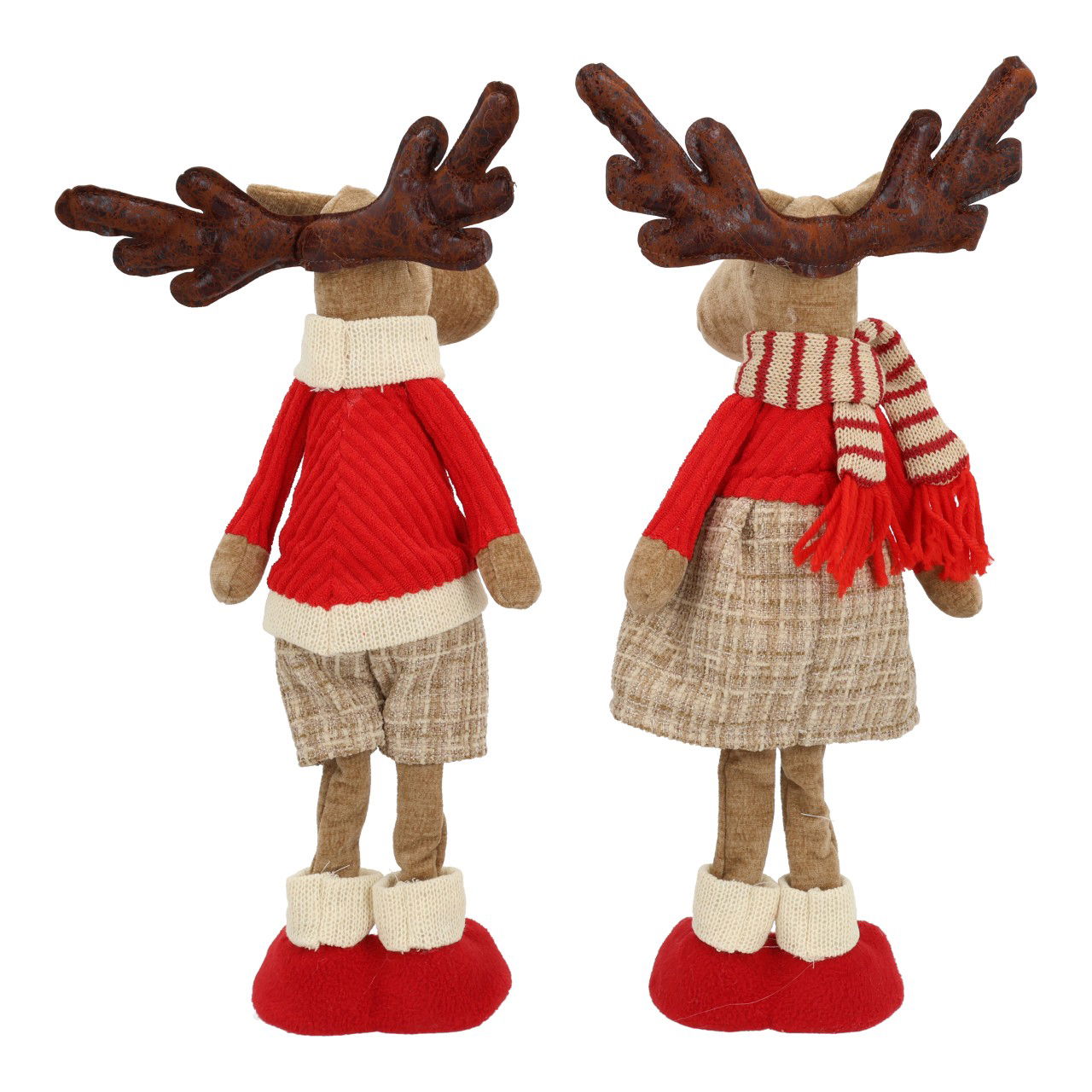 Rentier stehend aus Textil Braun 2-fach sortiert (B/H/T) 20x40x12cm Plüsch, Spielzeug, Kleidung, Rock, Person