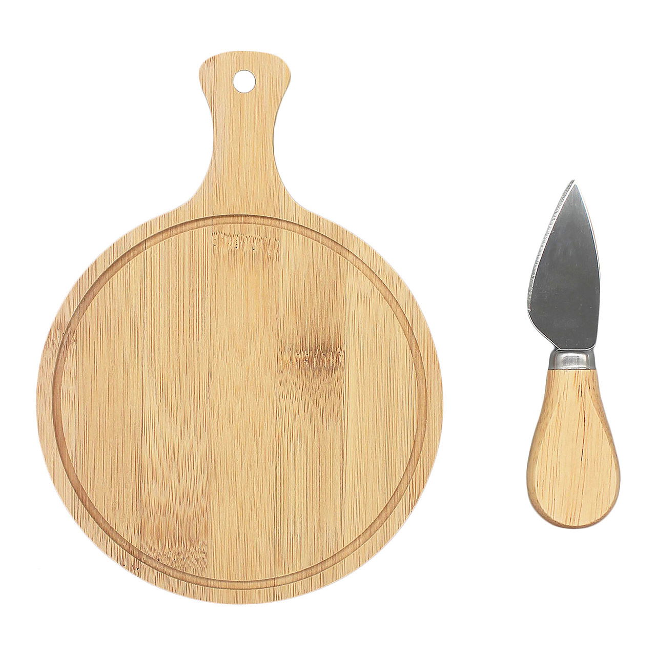 Sevier board with cheese knife bamboo natural (W/H/D) 19x14x2cm