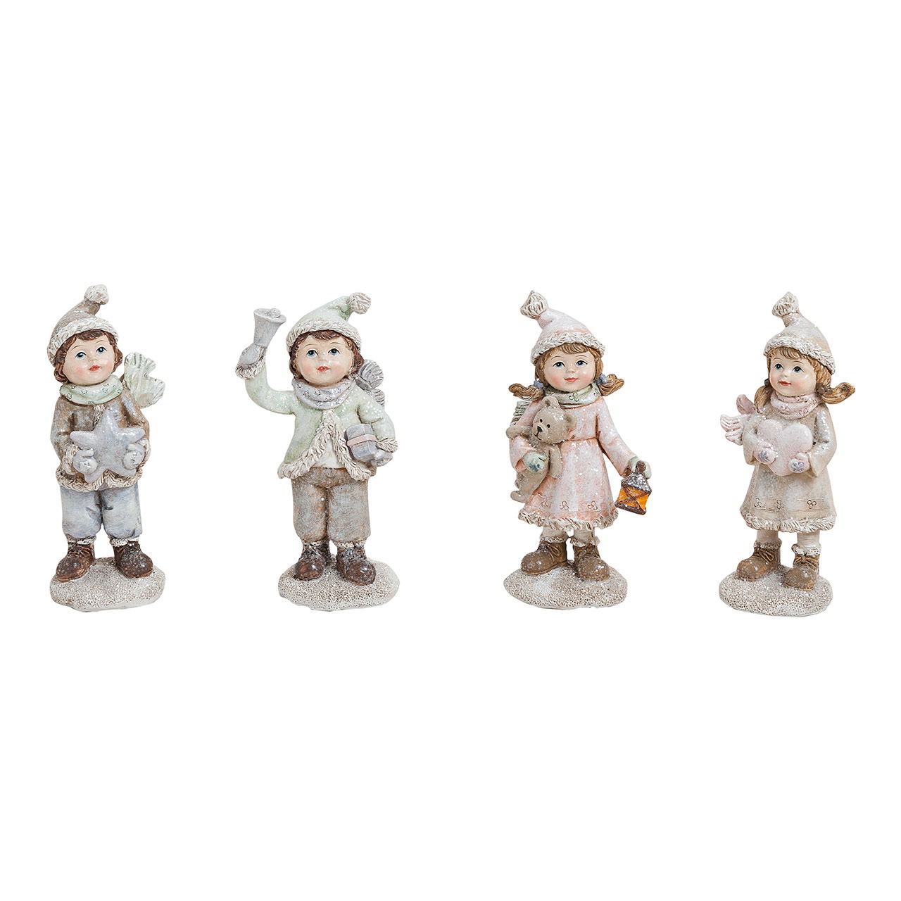 Niño de invierno de poliéster, 4 surtidos, A5 x P3 x A11 cm Niño de invierno de poliéster, 4 surtidos, A5 x P3 x A11 cm