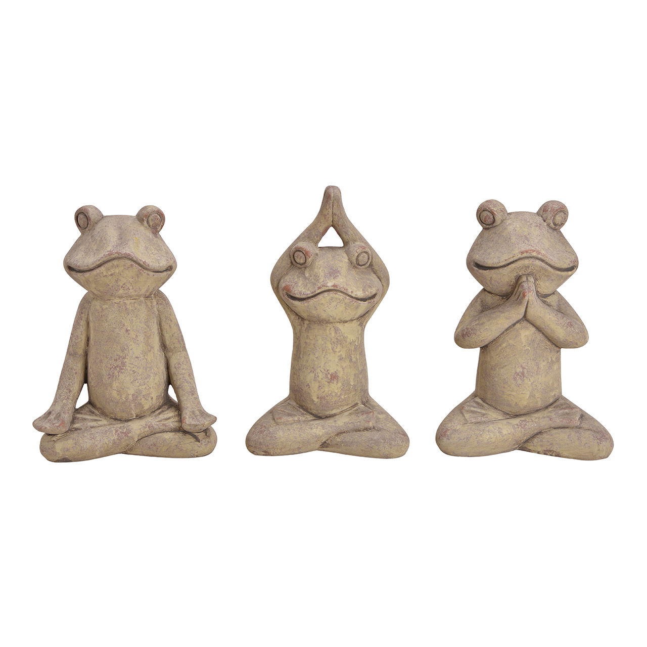 Yoga Frosch aus Ton Braun 3-fach, (B/H/T) 20x29x13cm Yoga Frosch aus Ton Braun 3-fach, (B/H/T) 20x29x13cm