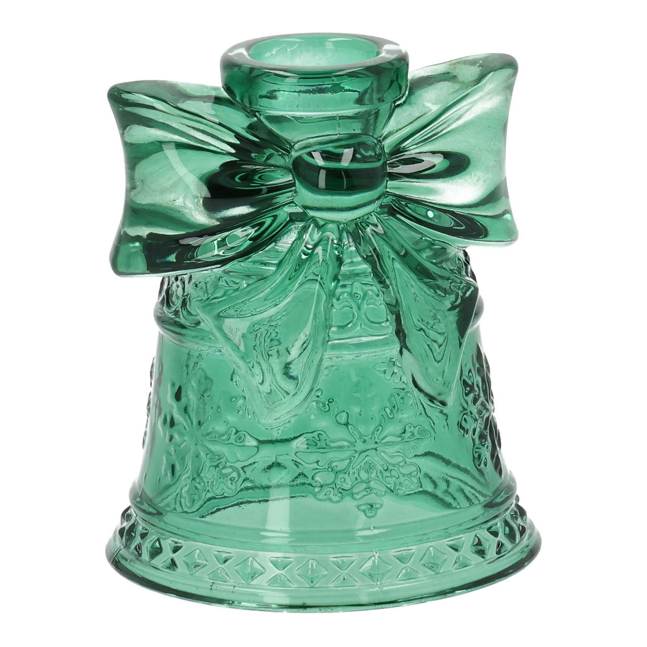 Kerzenhalter Schleife aus Glas, Grün (B/H/T) 8x9x8cm Flasche