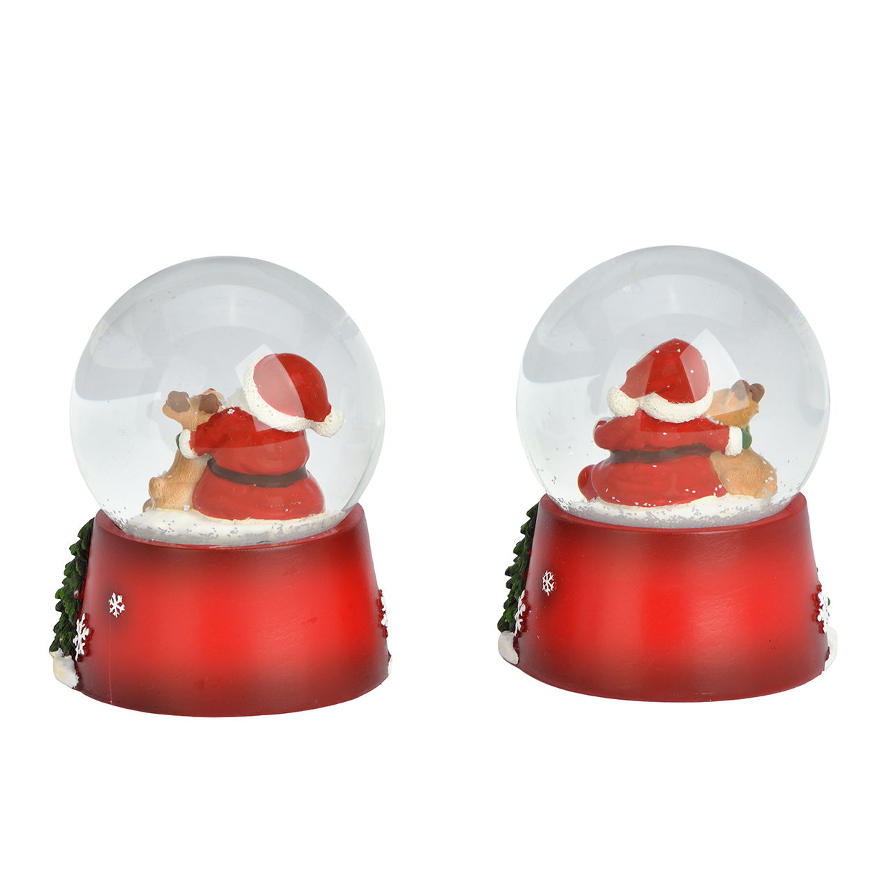 Schneekugel Weihnachtsmann aus Poly/Glas Bunt 2-fach sortiert (B/H/T) 7x9x7cm Sahne, Nachtisch, Essen, Zuckerguss, Geburtstagstorte