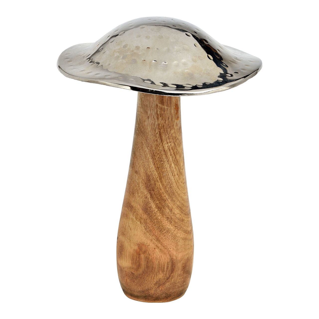 Pilz aus Mangoholz/Metall natur (B/H/T) 13x22x13cm