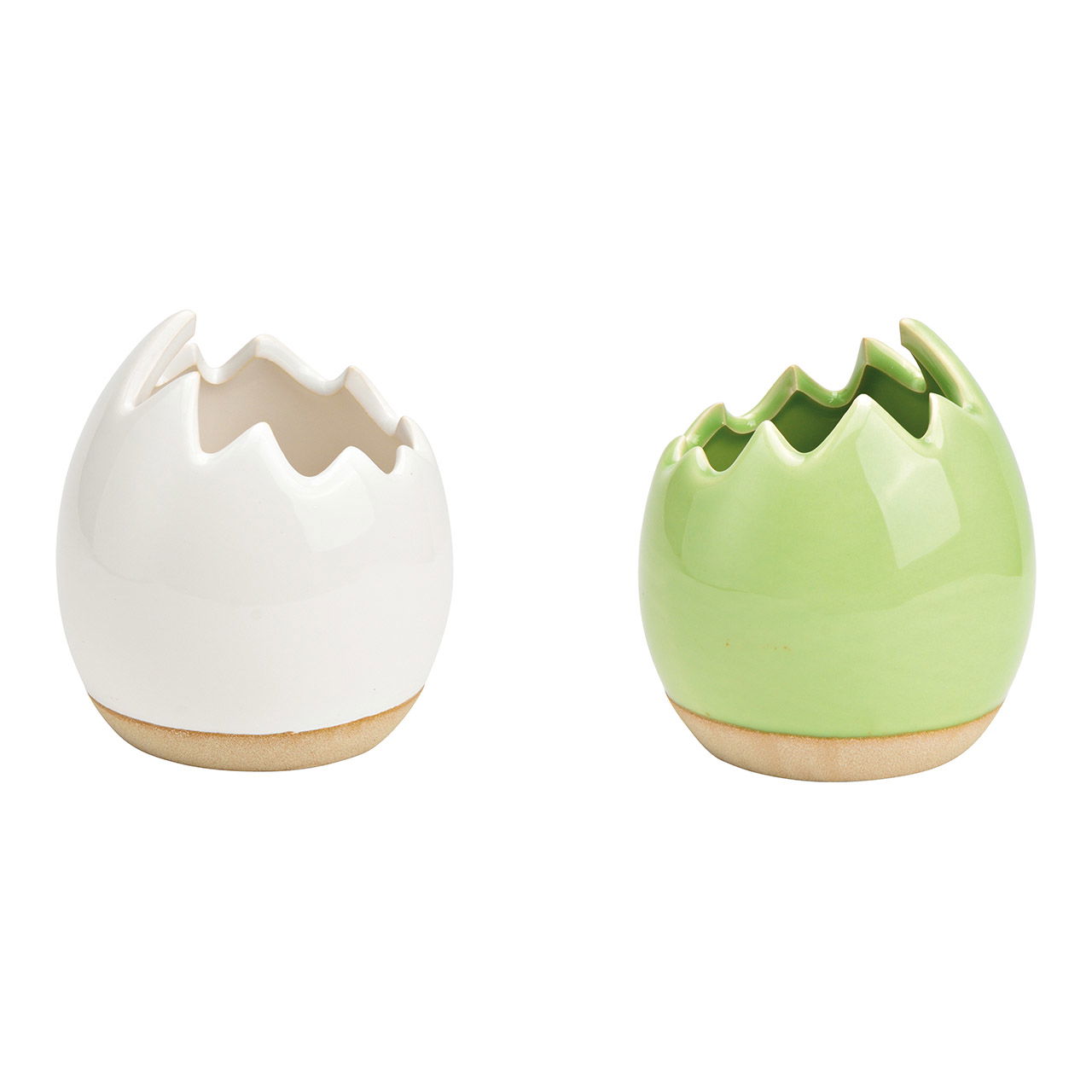 Pot de fleurs oeuf en céramique vert, blanc 2 fois, (L/H/P) 10x11x10cm Pot de fleurs oeuf en céramique vert, blanc 2 fois, (L/H/P) 10x11x10cm